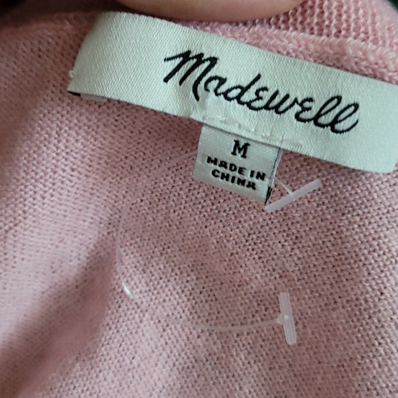 NWOT WOMEN'S MADEWELL PINK PULLOVER SWEATER MERINO - Picture 3 of 4